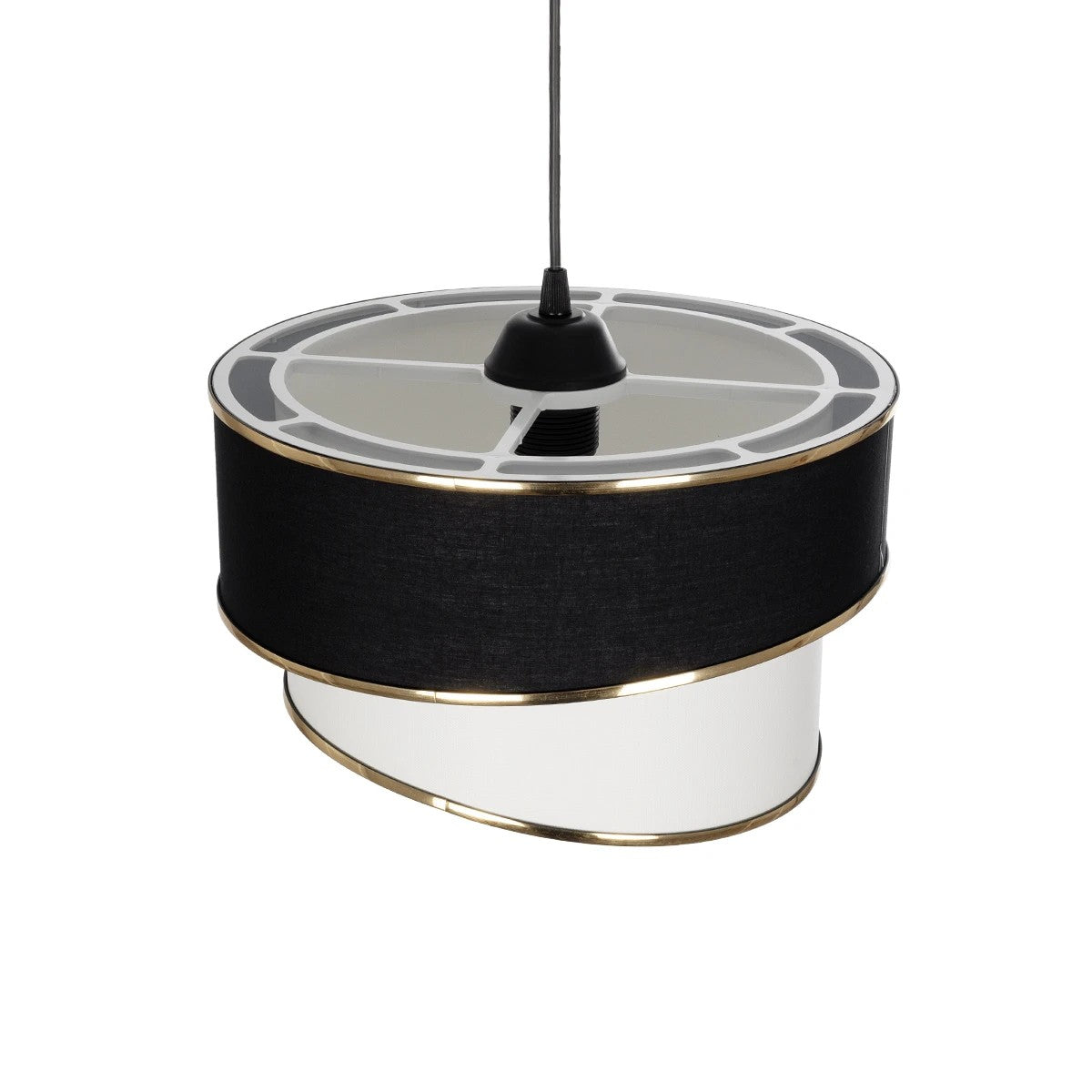 GLOBOSTAR® SONIA 203-0120 Μοντέρνο Κρεμαστό Φωτιστικό Οροφής με Ντουί 1 x E27 AC 220-240V IP20 - Μαύρο & Λευκό - Μ30 x Π30 x Υ24cm - ledmania.gr