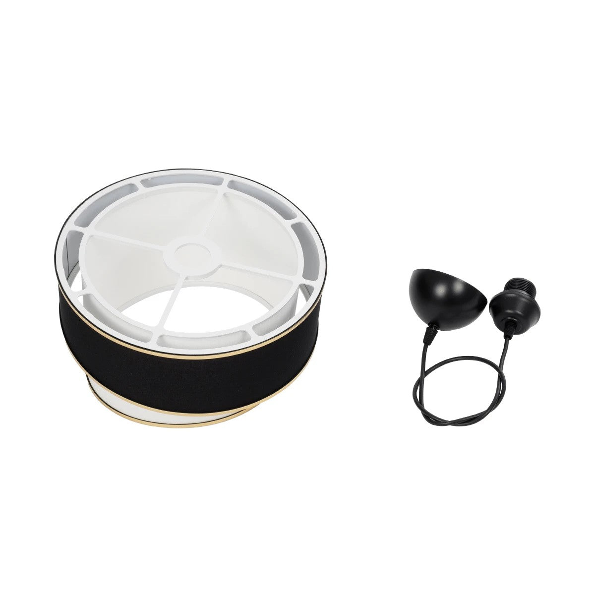 GLOBOSTAR® SONIA 203-0120 Μοντέρνο Κρεμαστό Φωτιστικό Οροφής με Ντουί 1 x E27 AC 220-240V IP20 - Μαύρο & Λευκό - Μ30 x Π30 x Υ24cm - ledmania.gr