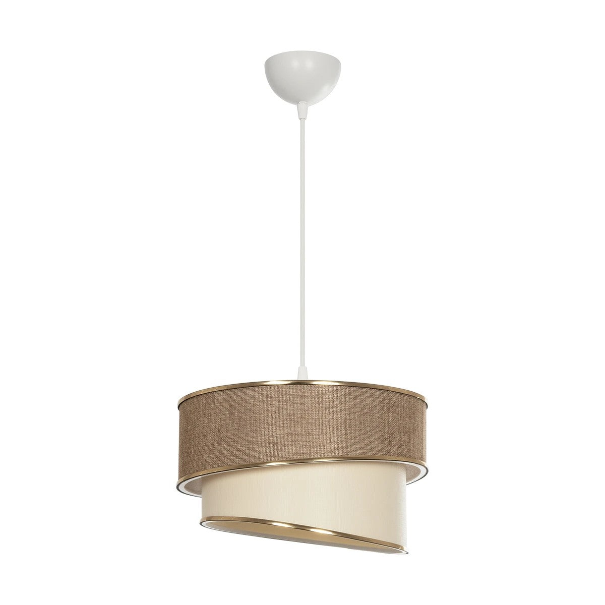 GLOBOSTAR® SONIA 203-0121 Μοντέρνο Κρεμαστό Φωτιστικό Οροφής με Ντουί 1 x E27 AC 220-240V IP20 - Μπεζ & Χρυσό - Μ30 x Π30 x Υ24cm