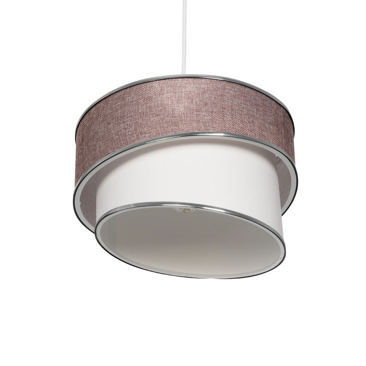 GLOBOSTAR® SONIA 203-0122 Μοντέρνο Κρεμαστό Φωτιστικό Οροφής με Ντουί 1 x E27 AC 220-240V IP20 - Ροζ & Λευκό - Μ30 x Π30 x Υ24cm - ledmania.gr