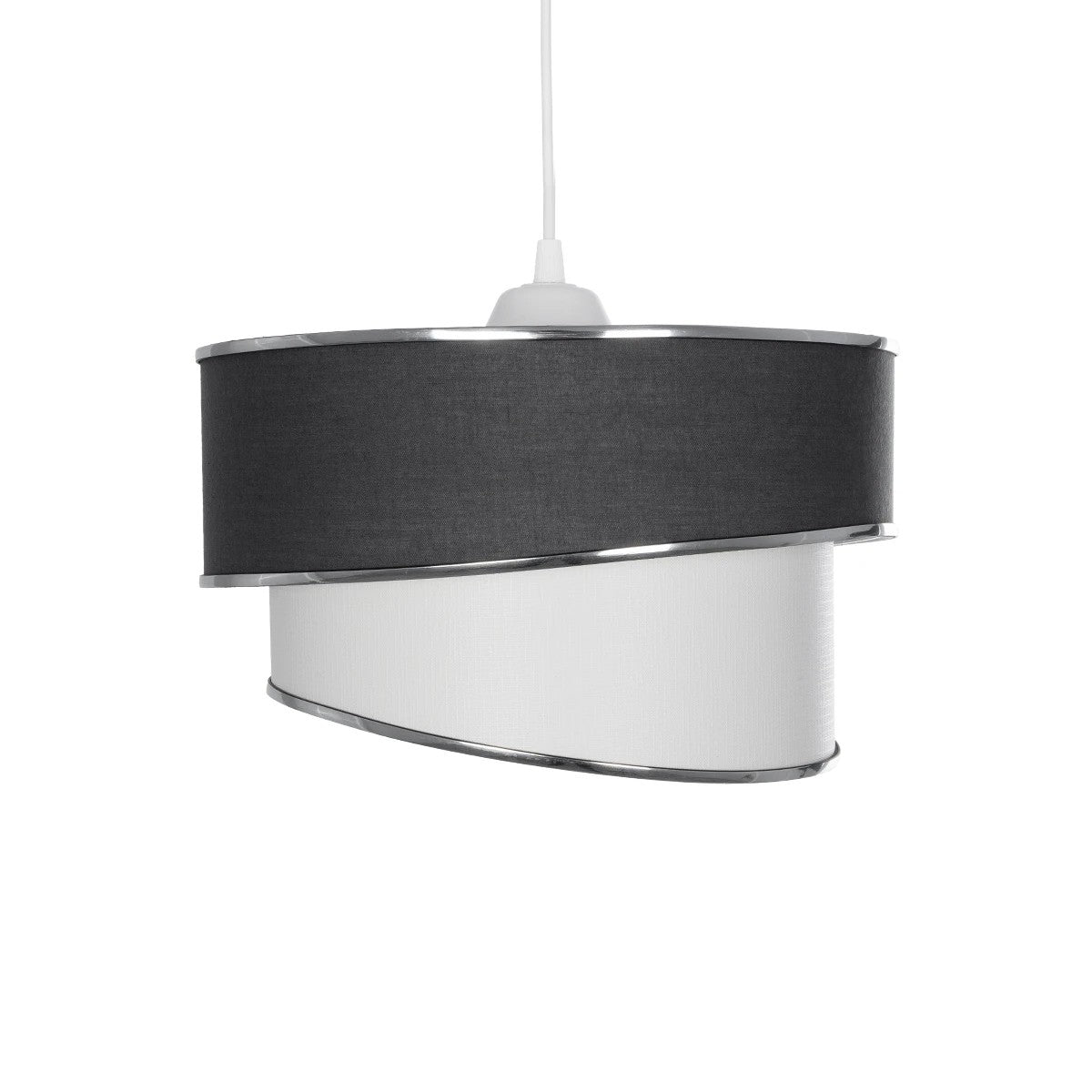 GLOBOSTAR® SONIA 203-0123 Μοντέρνο Κρεμαστό Φωτιστικό Οροφής με Ντουί 1 x E27 AC 220-240V IP20 - Γκρι & Λευκό - Μ30 x Π30 x Υ24cm