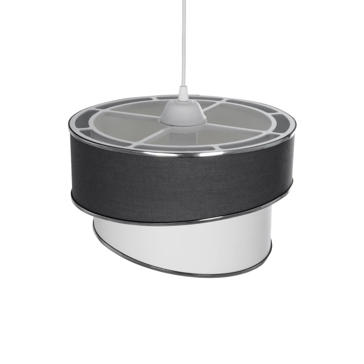 GLOBOSTAR® SONIA 203-0123 Μοντέρνο Κρεμαστό Φωτιστικό Οροφής με Ντουί 1 x E27 AC 220-240V IP20 - Γκρι & Λευκό