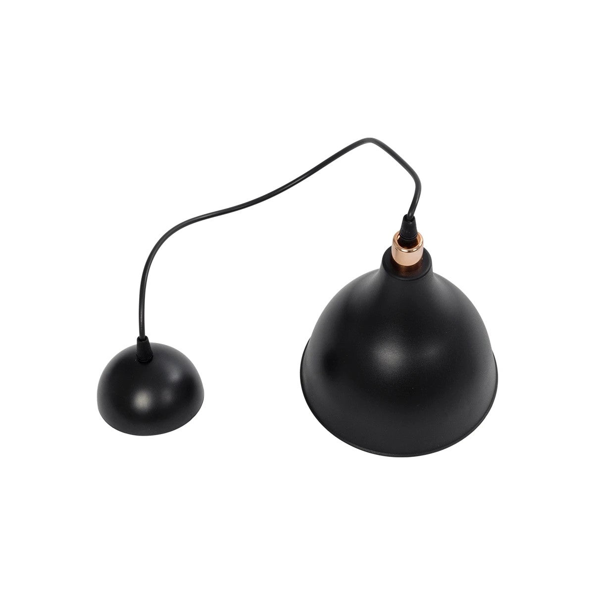 GLOBOSTAR® RADE 203-0124 Μοντέρνο Κρεμαστό Φωτιστικό Οροφής με Ντουί 1 x E27 AC 220-240V IP20 - Μαύρο & Χάλκινο - Μ18.5 x Π18.5 x Υ23cm
