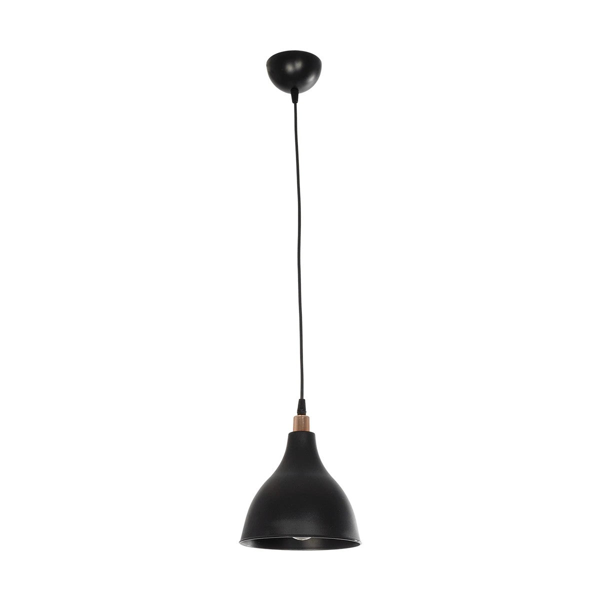 GLOBOSTAR® RADE 203-0124 Μοντέρνο Κρεμαστό Φωτιστικό Οροφής με Ντουί 1 x E27 AC 220-240V IP20 - Μαύρο & Χάλκινο - Μ18.5 x Π18.5 x Υ23cm