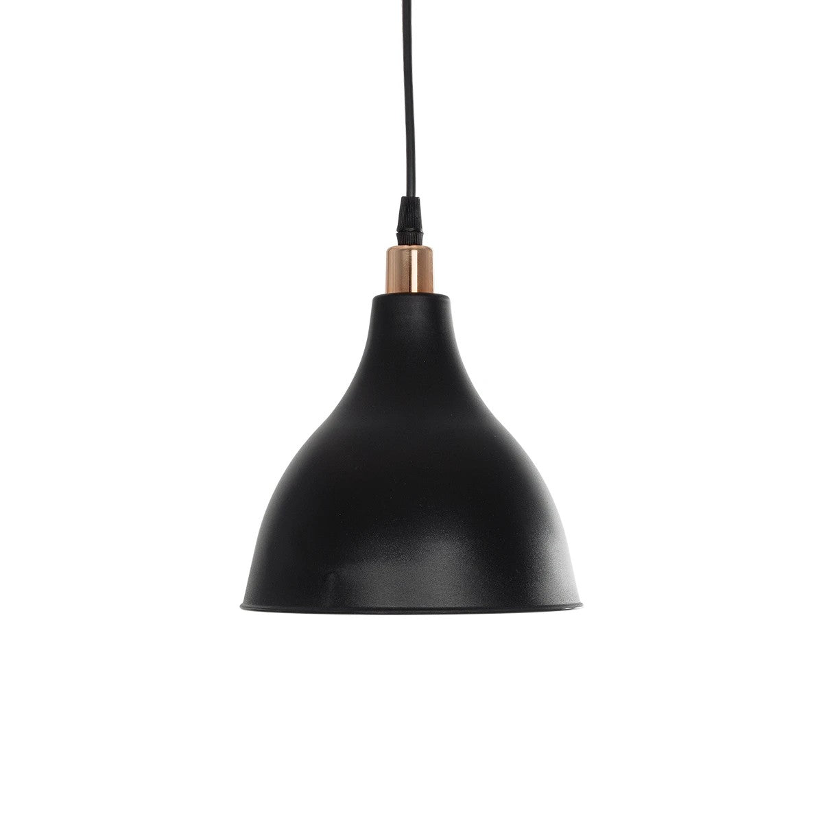 GLOBOSTAR® RADE 203-0124 Μοντέρνο Κρεμαστό Φωτιστικό Οροφής με Ντουί 1 x E27 AC 220-240V IP20 - Μαύρο & Χάλκινο - Μ18.5 x Π18.5 x Υ23cm