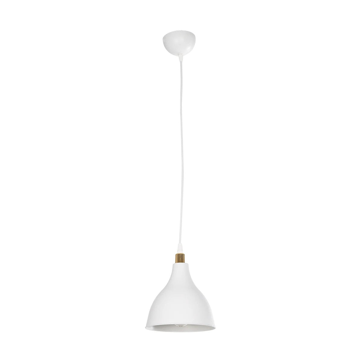 GLOBOSTAR® RADE 203-0125 Μοντέρνο Κρεμαστό Φωτιστικό Οροφής με Ντουί 1 x E27 AC 220-240V IP20 - Λευκό & Χρυσό - Μ18.5 x Π18.5 x Υ23cm - ledmania.gr