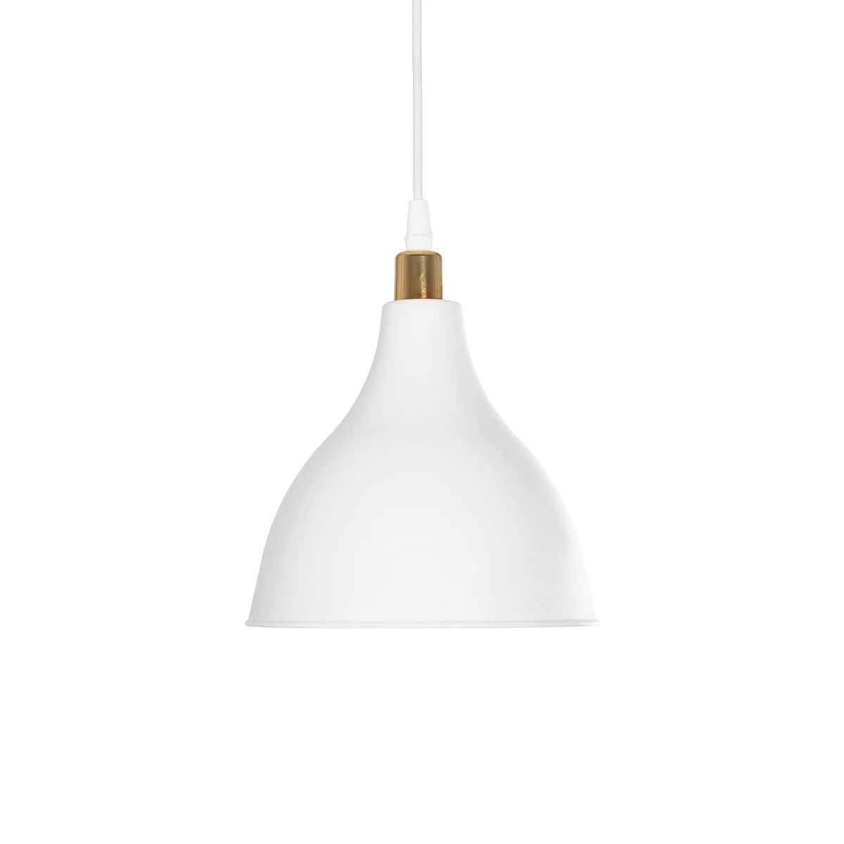 GLOBOSTAR® RADE 203-0125 Μοντέρνο Κρεμαστό Φωτιστικό Οροφής με Ντουί 1 x E27 AC 220-240V IP20 - Λευκό & Χρυσό - Μ18.5 x Π18.5 x Υ23cm - ledmania.gr