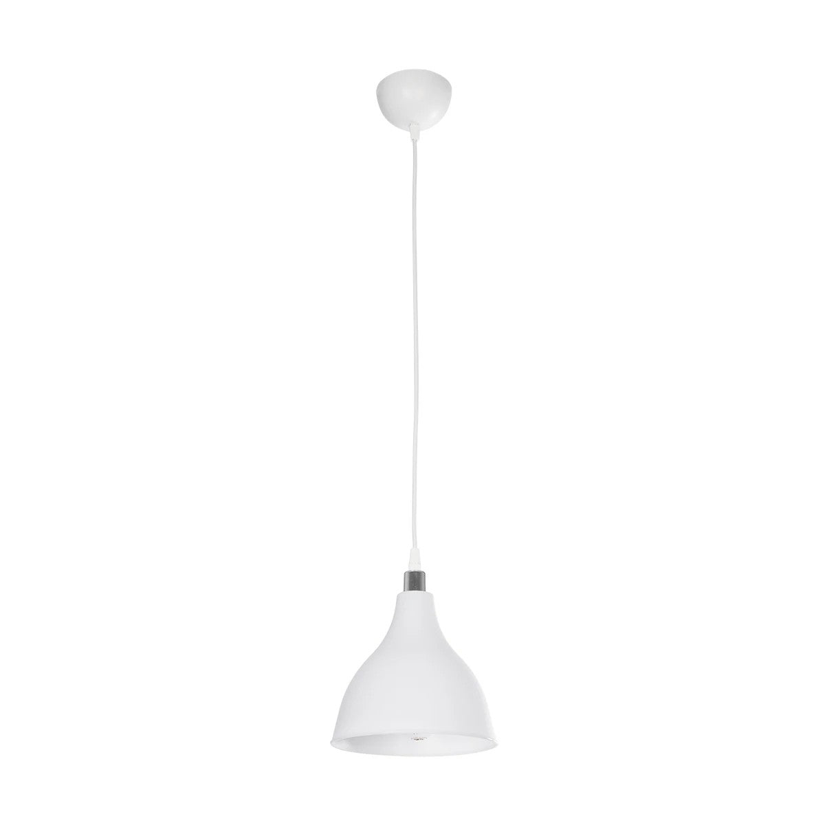 GLOBOSTAR® RADE 203-0126 Μοντέρνο Κρεμαστό Φωτιστικό Οροφής με Ντουί 1 x E27 AC 220-240V IP20 - Λευκό & Ασημί - Μ18.5 x Π18.5 x Υ23cm - ledmania.gr