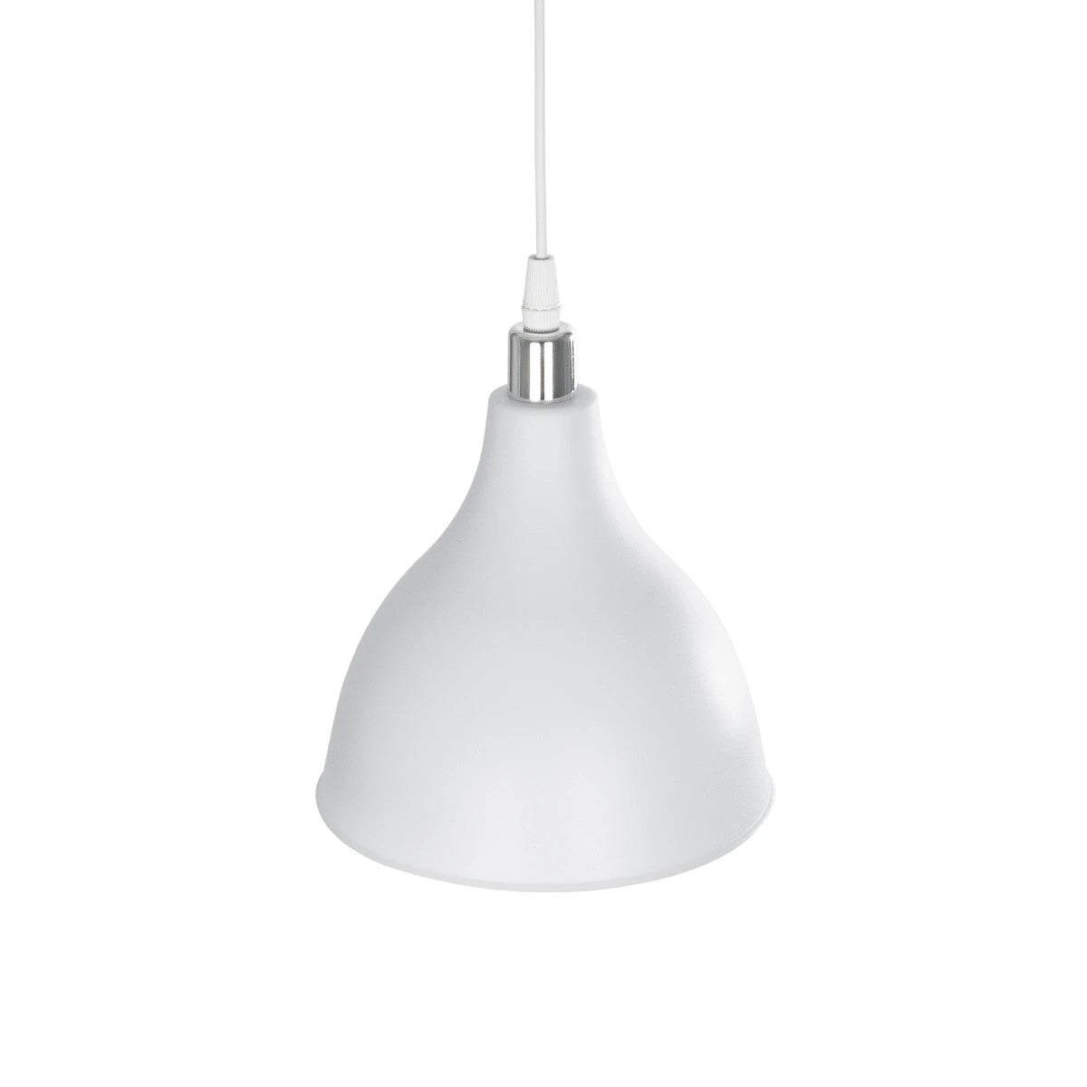 GLOBOSTAR® RADE 203-0126 Μοντέρνο Κρεμαστό Φωτιστικό Οροφής με Ντουί 1 x E27 AC 220-240V IP20 - Λευκό & Ασημί - Μ18.5 x Π18.5 x Υ23cm - ledmania.gr
