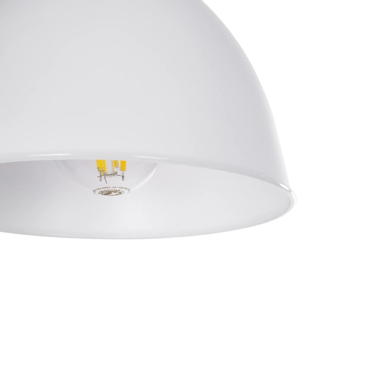 GLOBOSTAR® RADE 203-0126 Μοντέρνο Κρεμαστό Φωτιστικό Οροφής με Ντουί 1 x E27 AC 220-240V IP20 - Λευκό & Ασημί - Μ18.5 x Π18.5 x Υ23cm - ledmania.gr