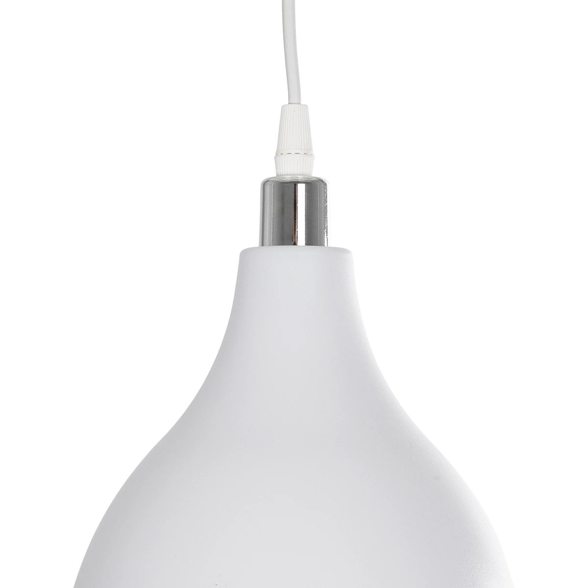 GLOBOSTAR® RADE 203-0126 Μοντέρνο Κρεμαστό Φωτιστικό Οροφής με Ντουί 1 x E27 AC 220-240V IP20 - Λευκό & Ασημί - Μ18.5 x Π18.5 x Υ23cm - ledmania.gr