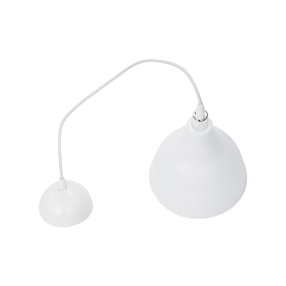 GLOBOSTAR® RADE 203-0126 Μοντέρνο Κρεμαστό Φωτιστικό Οροφής με Ντουί 1 x E27 AC 220-240V IP20 - Λευκό & Ασημί - Μ18.5 x Π18.5 x Υ23cm - ledmania.gr