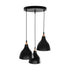 GLOBOSTAR® RADE 203-0127 Μοντέρνο Κρεμαστό Φωτιστικό Οροφής με Ντουί 3 x E27 AC 220-240V IP20 - Μαύρο & Χάλκινο - Μ40 x Π40 x Υ40cm