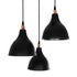 GLOBOSTAR® RADE 203-0127 Μοντέρνο Κρεμαστό Φωτιστικό Οροφής με Ντουί 3 x E27 AC 220-240V IP20 - Μαύρο & Χάλκινο - Μ40 x Π40 x Υ40cm