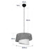 GloboStar® ALINA 203-0130 Μοντέρνο Κρεμαστό Φωτιστικό Καπέλο Μονόφωτο 1 x E27 IP20 Γκρι & Λευκό Ύφασμα - Μ30 x Π30 x Υ93cm - ledmania.gr