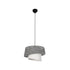 GloboStar® ALINA 203-0130 Μοντέρνο Κρεμαστό Φωτιστικό Καπέλο Μονόφωτο 1 x E27 IP20 Γκρι & Λευκό Ύφασμα - Μ30 x Π30 x Υ93cm - ledmania.gr