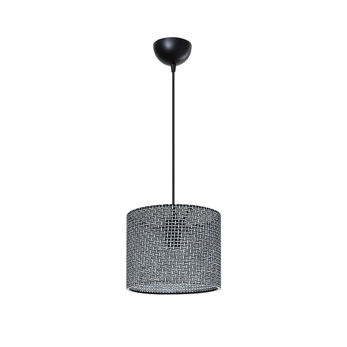 GloboStar® CLAIRIE 203-0133 Μοντέρνο Κρεμαστό Φωτιστικό Καπέλο Μονόφωτο 1 x E27 IP20 Γκρι Ύφασμα - Μ22 x Π22 x Υ93cm - ledmania.gr