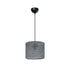 GloboStar® CLAIRIE 203-0133 Μοντέρνο Κρεμαστό Φωτιστικό Καπέλο Μονόφωτο 1 x E27 IP20 Γκρι Ύφασμα - Μ22 x Π22 x Υ93cm - ledmania.gr