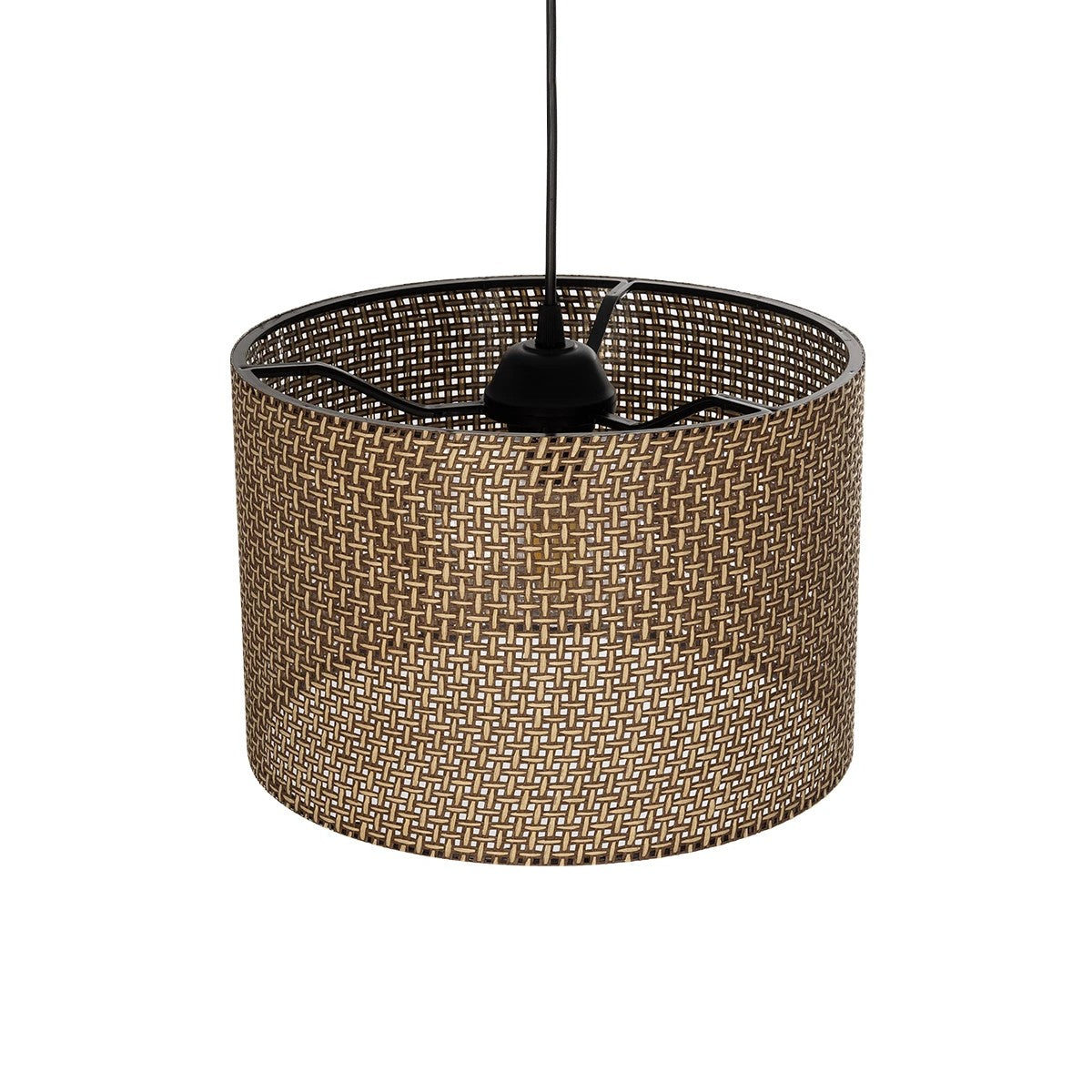 GLOBOSTAR® CLAIRIE 203-0135 Μοντέρνο Κρεμαστό Φωτιστικό Οροφής με Ντουί 1 x E27 AC 220-240V IP20 - Καφέ - Μ30 x Π30 x Υ22cm
