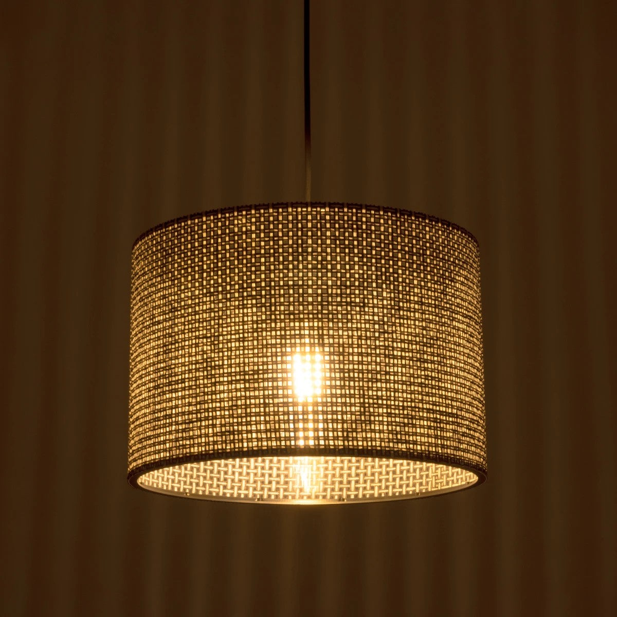 GLOBOSTAR® CLAIRIE 203-0136 Μοντέρνο Κρεμαστό Φωτιστικό Οροφής με Ντουί 1 x E27 AC 220-240V IP20 - Μαύρο & Λευκό - Μ30 x Π30 x Υ22cm