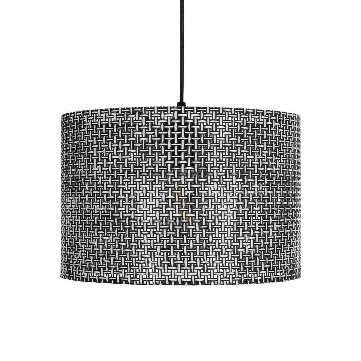 GLOBOSTAR® CLAIRIE 203-0136 Μοντέρνο Κρεμαστό Φωτιστικό Οροφής με Ντουί 1 x E27 AC 220-240V IP20 - Μαύρο & Λευκό - Μ30 x Π30 x Υ22cm