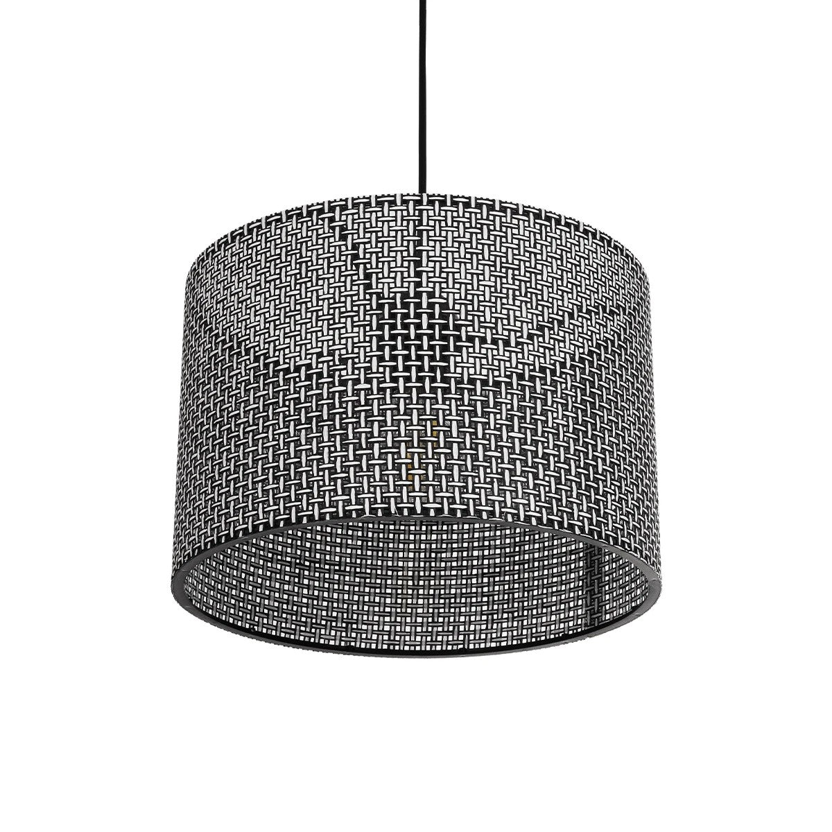 GLOBOSTAR® CLAIRIE 203-0136 Μοντέρνο Κρεμαστό Φωτιστικό Οροφής με Ντουί 1 x E27 AC 220-240V IP20 - Μαύρο & Λευκό - Μ30 x Π30 x Υ22cm