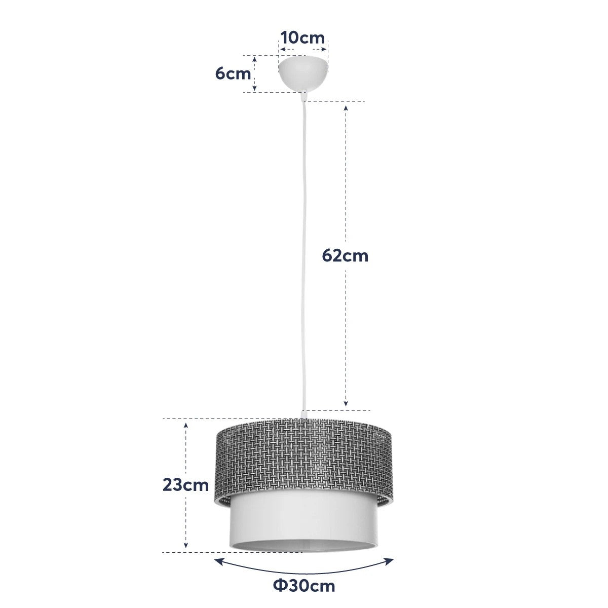 GLOBOSTAR® SISSIE 203-0138 Μοντέρνο Κρεμαστό Φωτιστικό Οροφής με Ντουί 1 x E27 AC 220-240V IP20 - Καφέ & Μπεζ - Μ30 x Π30 x Υ23cm
