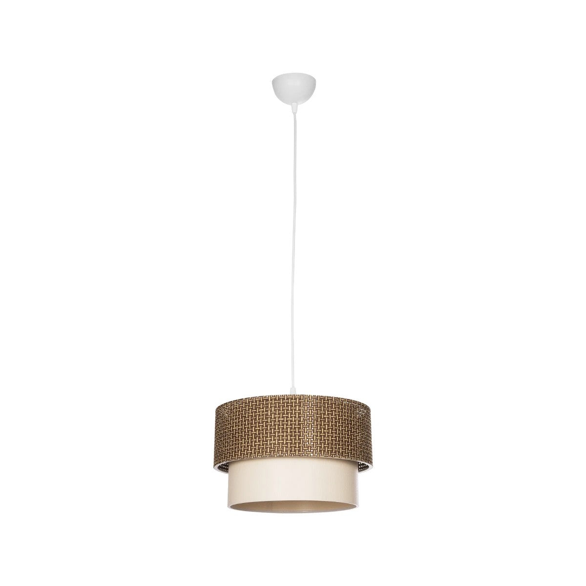 GLOBOSTAR® SISSIE 203-0138 Μοντέρνο Κρεμαστό Φωτιστικό Οροφής με Ντουί 1 x E27 AC 220-240V IP20 - Καφέ & Μπεζ - Μ30 x Π30 x Υ23cm