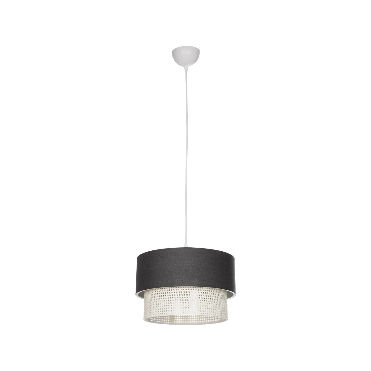GLOBOSTAR® SISSIE 203-0140 Μοντέρνο Κρεμαστό Φωτιστικό Οροφής με Ντουί 1 x E27 AC 220-240V IP20 - Μαύρο & Μπεζ - Μ30 x Π30 x Υ23cm - ledmania.gr