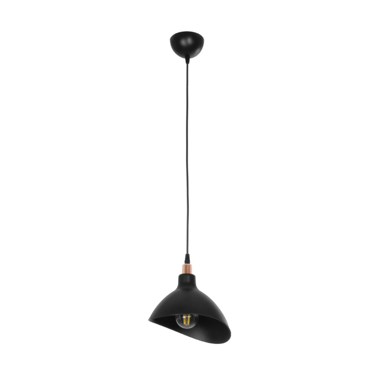 GLOBOSTAR® RIVE 203-0143 Μοντέρνο Κρεμαστό Φωτιστικό Οροφής με Ντουί 1 x E27 AC 220-240V IP20 - Μάυρο & Χαλκινο - Μ22 x Π20 x Υ22cm - ledmania.gr