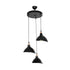 GLOBOSTAR® RIVE 203-0144 Μοντέρνο Κρεμαστό Φωτιστικό Οροφής με Ντουί 3 x E27 AC 220-240V IP20 - Μάυρο & Χάλκινο - Μ40 x Π40 x Υ65cm - ledmania.gr