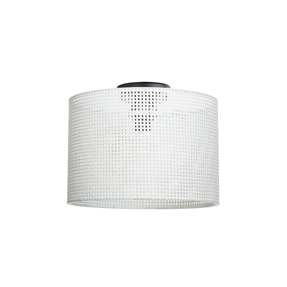 GloboStar® CILIO 203-0150 Μοντέρνο Φωτιστικό Οροφής Καπέλο Μονόφωτο 1 x E27 IP20 Λευκό Διάτρητο Ύφασμα - Μ30 x Π30 x Υ21cm - ledmania.gr