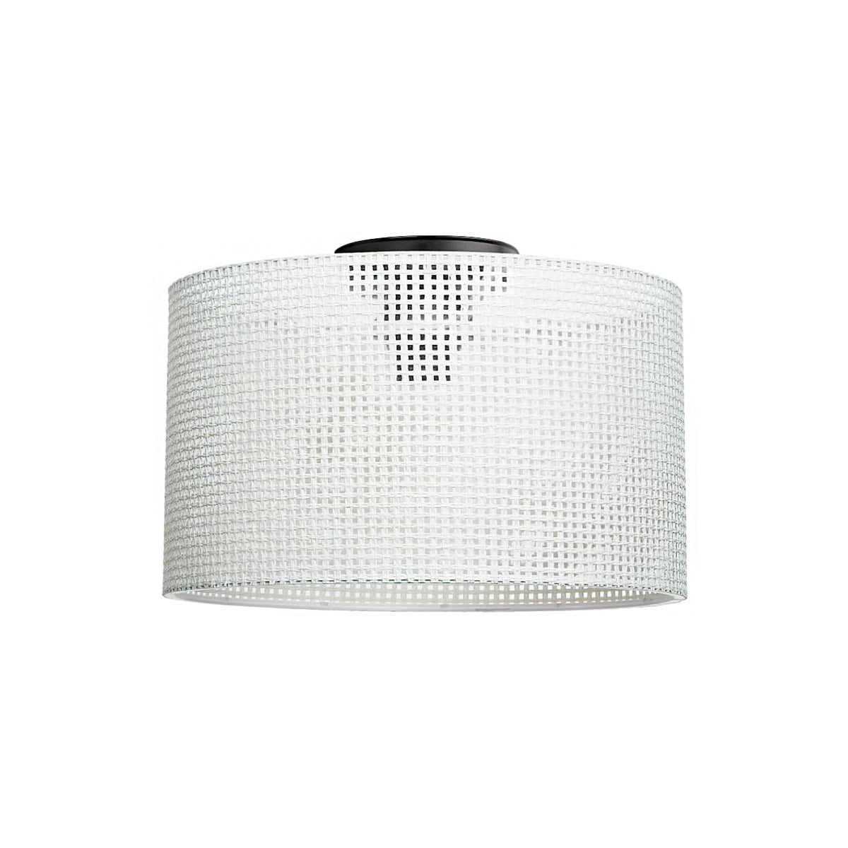 GloboStar® CILIO 203-0155 Μοντέρνο Φωτιστικό Οροφής Καπέλο Μονόφωτο 1 x E27 IP20 Λευκό Διάτρητο Ύφασμα - Μ38 x Π38 x Υ21cm - ledmania.gr