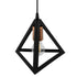 GLOBOSTAR® TRIANGLE 203-0161 Μοντέρνο Κρεμαστό Φωτιστικό Οροφής με Ντουί 1 x E27 AC 220-240V IP20 - Μάυρο & Χάλκινο - Μ24 x Π24 x Υ22cm
