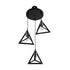 GLOBOSTAR® TRIANGLE 203-0162 Μοντέρνο Κρεμαστό Φωτιστικό Οροφής με Ντουί 3 x E27 AC 220-240V IP20 - Μάυρο & Χάλκινο - Μ67 x Π67 x Υ50cm - ledmania.gr