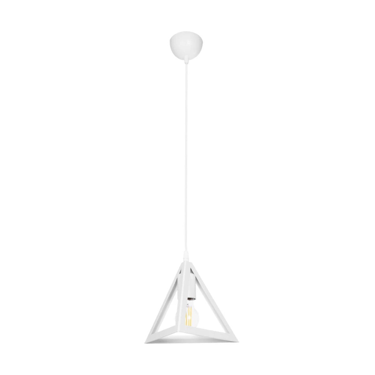 GLOBOSTAR® TRIANGLE 203-0163 Μοντέρνο Κρεμαστό Φωτιστικό Οροφής με Ντουί 1 x E27 AC 220-240V IP20 - Λευκό - Μ24 x Π24 x Υ22cm - ledmania.gr