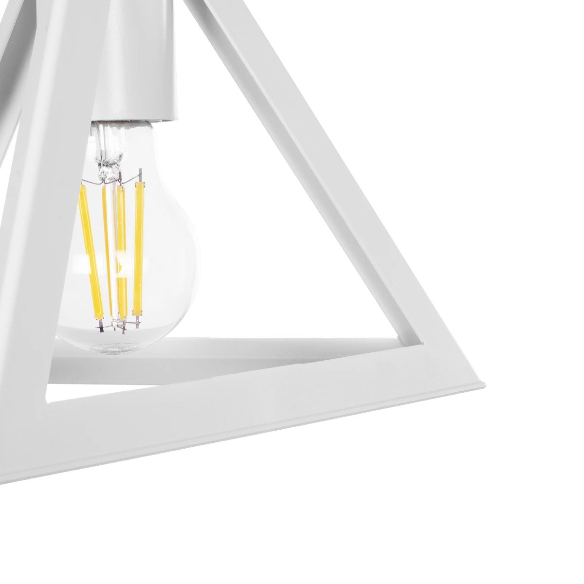 GLOBOSTAR® TRIANGLE 203-0163 Μοντέρνο Κρεμαστό Φωτιστικό Οροφής με Ντουί 1 x E27 AC 220-240V IP20 - Λευκό - Μ24 x Π24 x Υ22cm - ledmania.gr