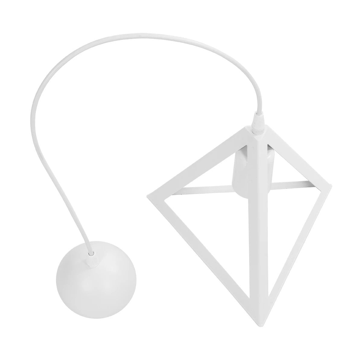 GLOBOSTAR® TRIANGLE 203-0163 Μοντέρνο Κρεμαστό Φωτιστικό Οροφής με Ντουί 1 x E27 AC 220-240V IP20 - Λευκό - Μ24 x Π24 x Υ22cm - ledmania.gr