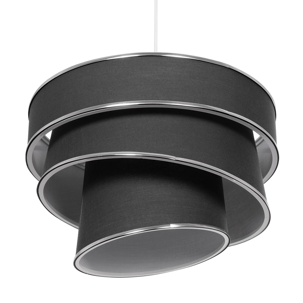 GLOBOSTAR® SIERA 203-0167 Μοντέρνο Κρεμαστό Φωτιστικό Οροφής με Ντουί 1 x E27 AC 220-240V IP20 - Γκρι & Ασημί - Μ38 x Π38 x Υ26cm