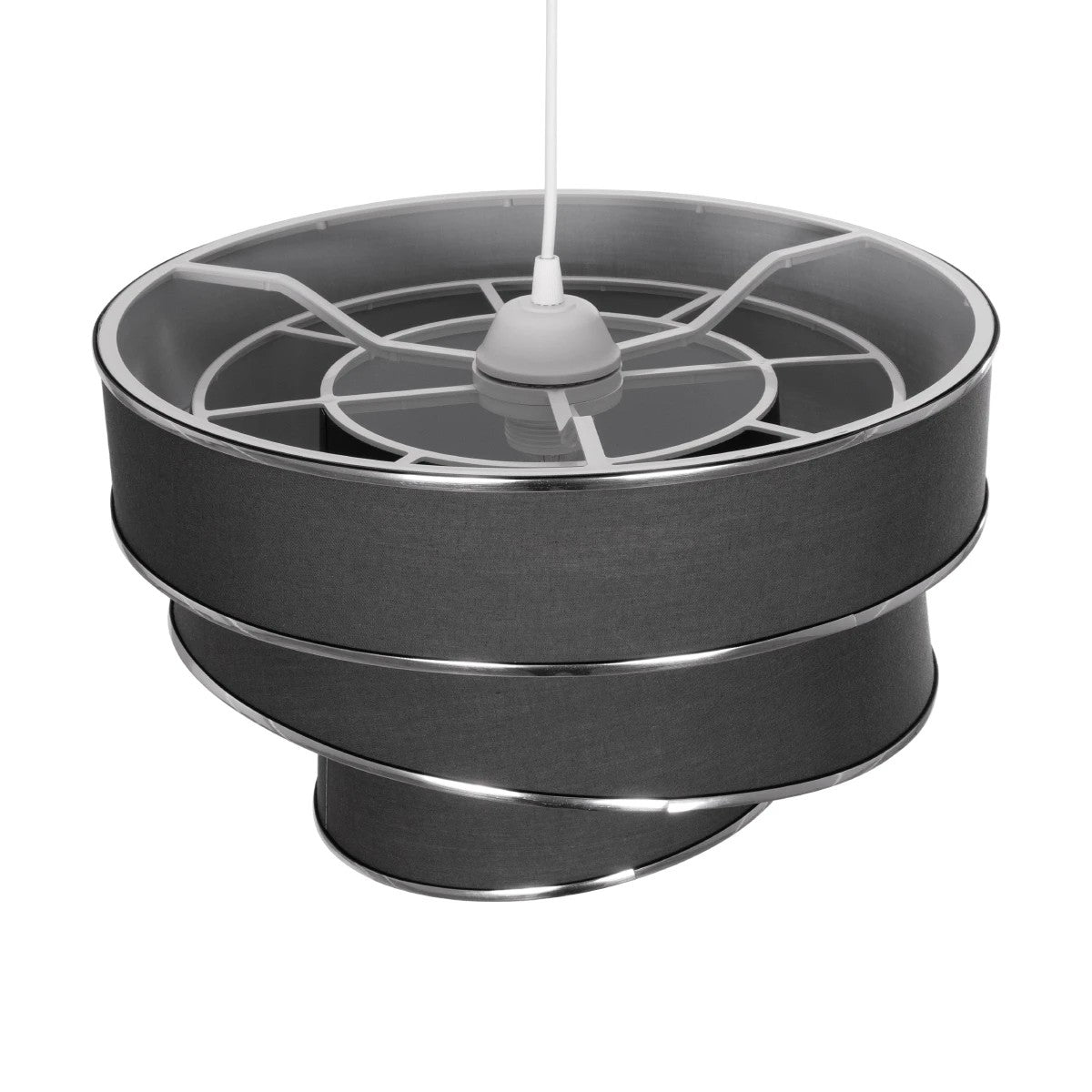 GLOBOSTAR® SIERA 203-0167 Μοντέρνο Κρεμαστό Φωτιστικό Οροφής με Ντουί 1 x E27 AC 220-240V IP20 - Γκρι & Ασημί - Μ38 x Π38 x Υ26cm