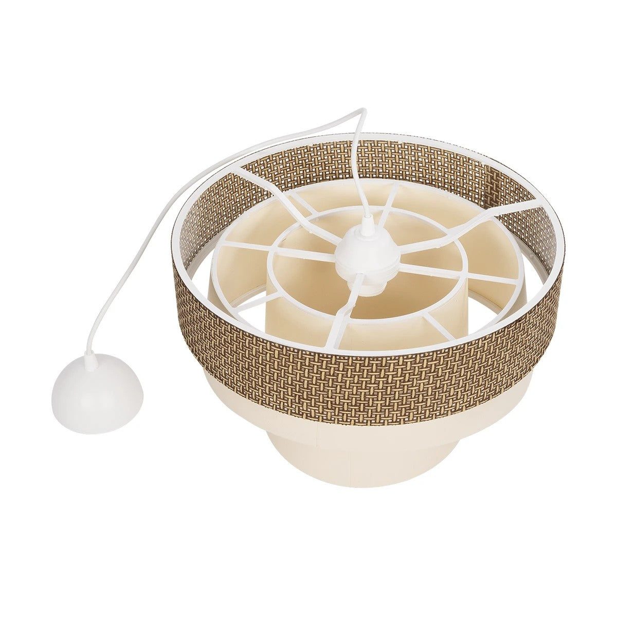 GLOBOSTAR® SIERA 203-0169 Μοντέρνο Κρεμαστό Φωτιστικό Οροφής με Ντουί 1 x E27 AC 220-240V IP20 - Καφέ & Μπεζ - Μ38 x Π38 x Υ26cm