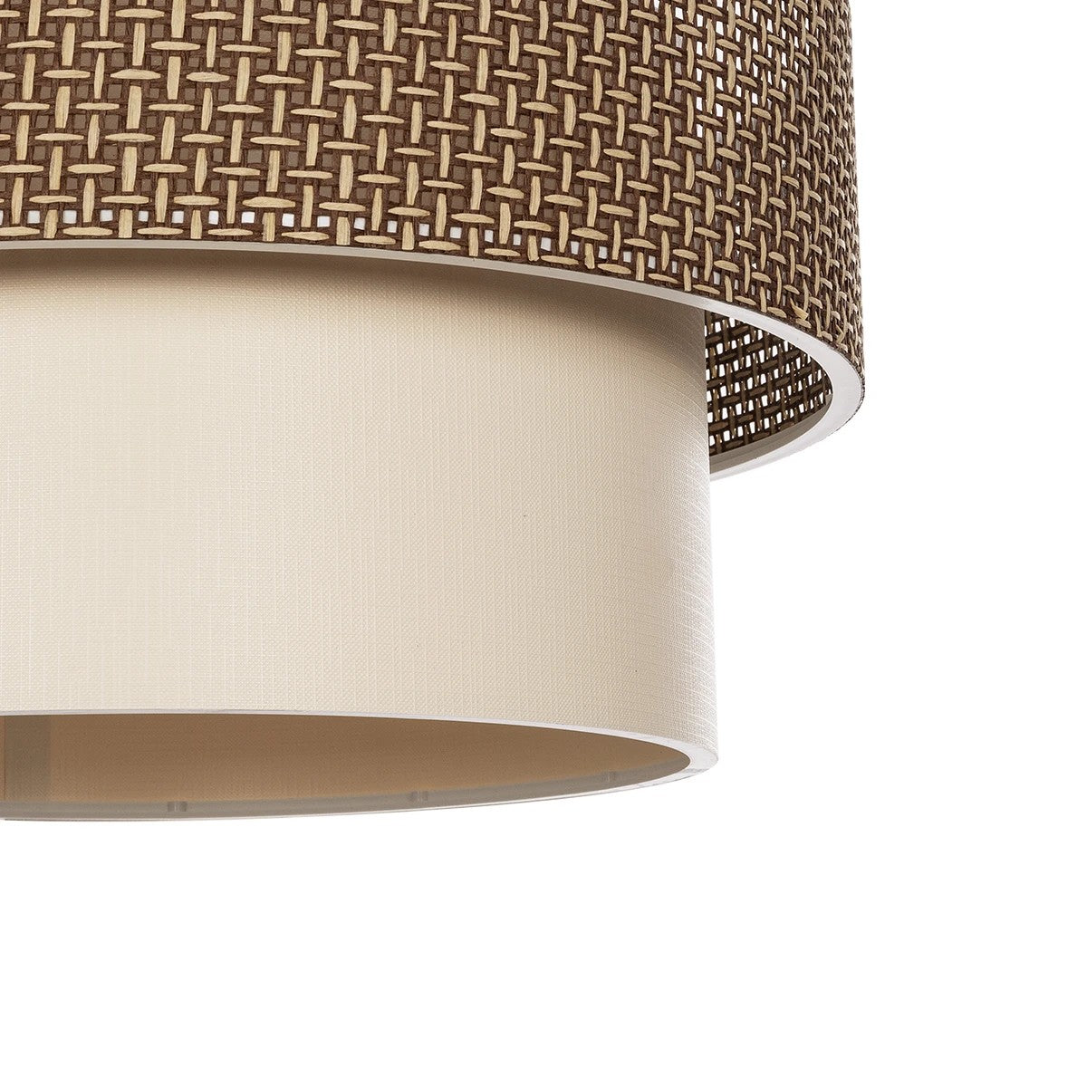 GLOBOSTAR® LIVA 203-0175 Μοντέρνο Κρεμαστό Φωτιστικό Οροφής με Ντουί 1 x E27 AC 220-240V IP20 - Καφέ & Μπεζ - Μ38 x Π38 x Υ30cm