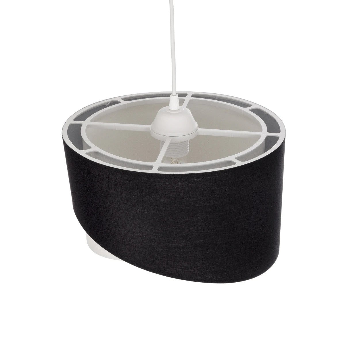 GLOBOSTAR® LILI 203-0176 Μοντέρνο Κρεμαστό Φωτιστικό Οροφής με Ντουί 1 x E27 AC 220-240V IP20 - Μαύρο & Λευκό - Μ30 x Π30 x Υ22cm