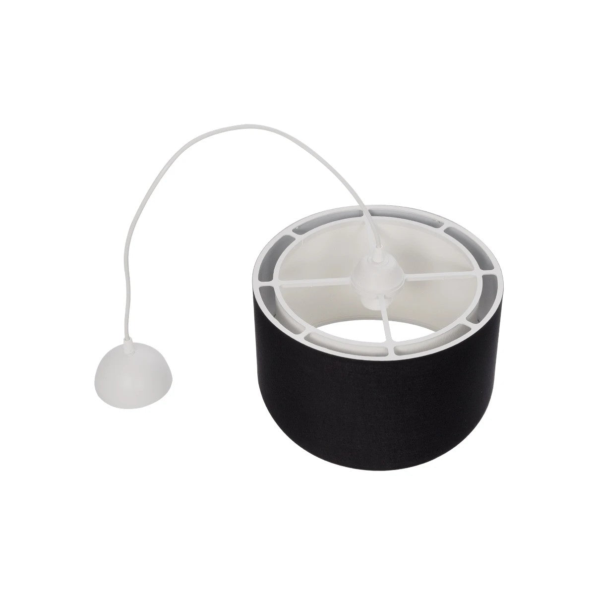 GLOBOSTAR® LILI 203-0176 Μοντέρνο Κρεμαστό Φωτιστικό Οροφής με Ντουί 1 x E27 AC 220-240V IP20 - Μαύρο & Λευκό - Μ30 x Π30 x Υ22cm