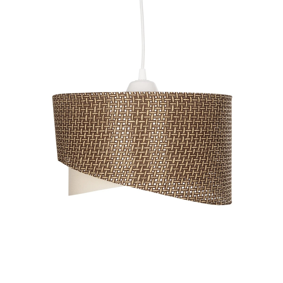 GLOBOSTAR® LILI 203-0177 Μοντέρνο Κρεμαστό Φωτιστικό Οροφής με Ντουί 1 x E27 AC 220-240V IP20 - Καφέ & Μπεζ - Μ30 x Π30 x Υ22cm