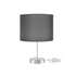 GloboStar® WIZ 203-0179 Μοντέρνο Επιτραπέζιο Φωτιστικό Μονόφωτο 1 x E27 IP20 Ασημί Μέταλλο Με Γκρι Καπέλο- Μ22 x Π22 x Υ36.5cm - ledmania.gr