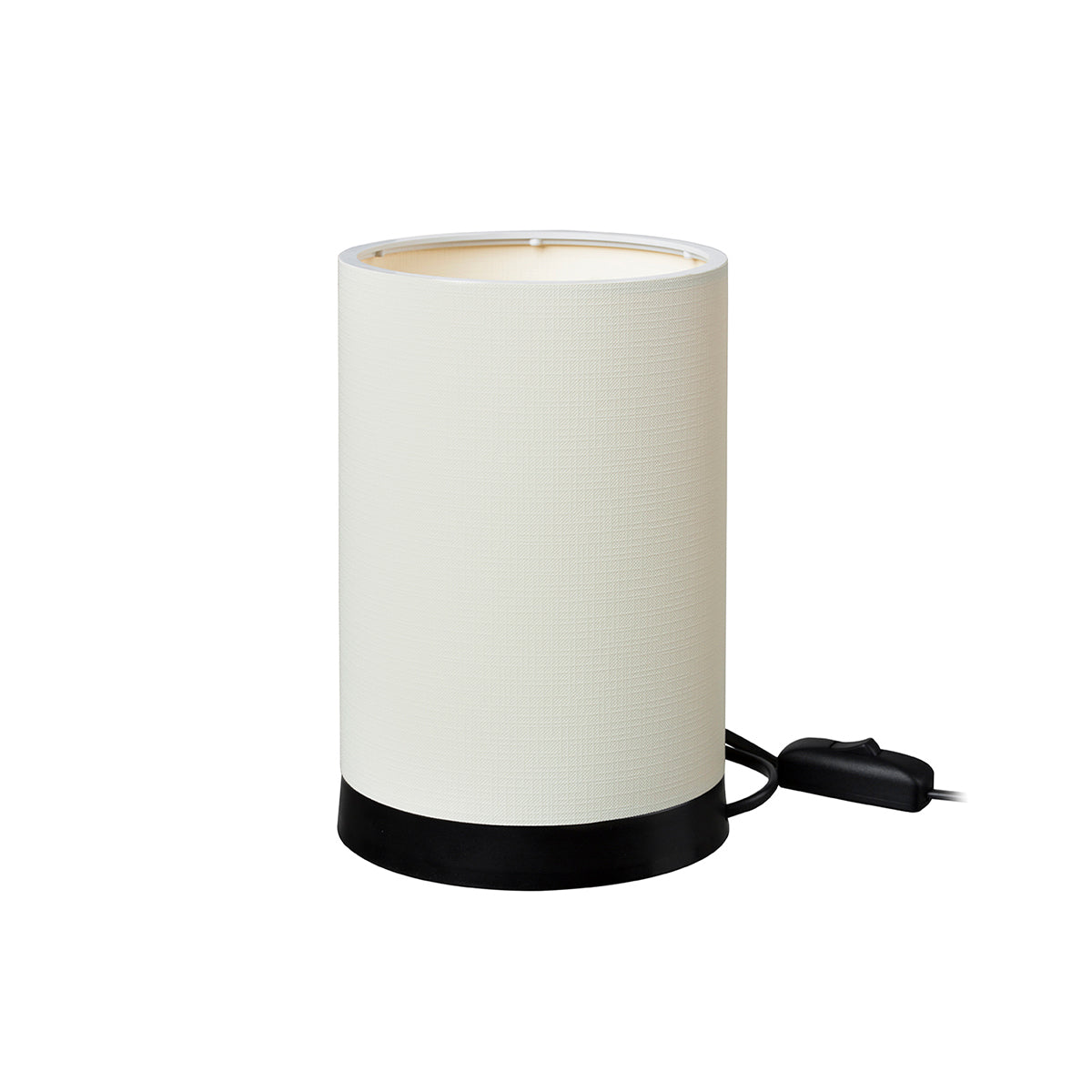 GloboStar® CYLINDER 203-0183 Μοντέρνο Επιτραπέζιο Φωτιστικό Μονόφωτο 1 x E27 IP20 Μαύρη Βάση με Λευκό Υφασμα - Μ14 x Π14 x Υ21cm - ledmania.gr