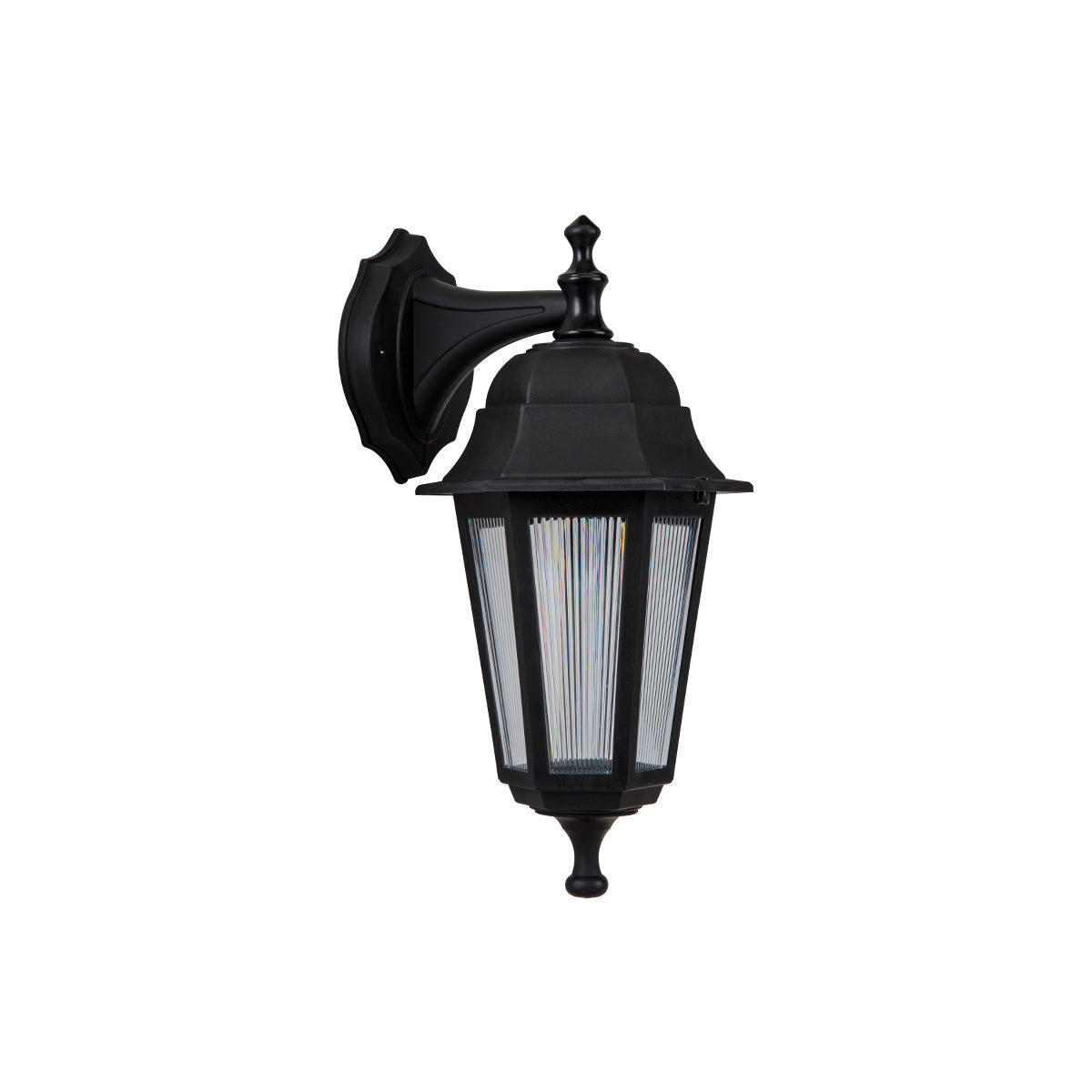 GloboStar® VITRO 203-0191 Vintage Επιτοίχιο Φωτιστικό Φαναράκι Μονόφωτο 1 x E27 IP44 Μαύρο Πλαστικό Σώμα - Μ19 x Π16 x Υ34cm - ledmania.gr