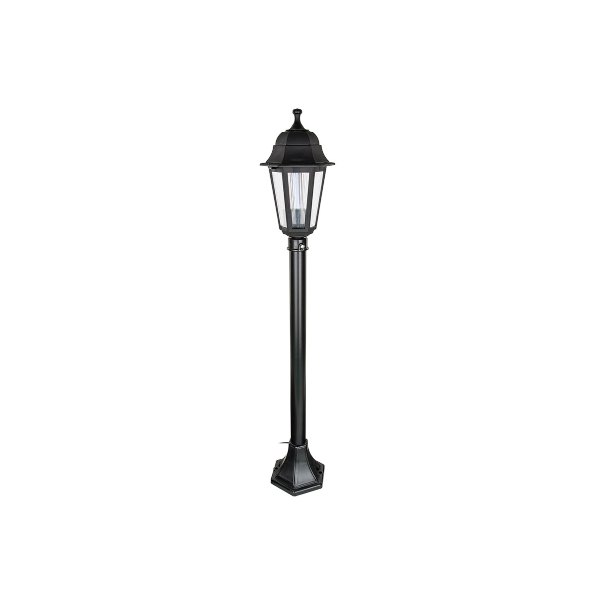 GloboStar® VITRO 203-0192 Vintage Επιδαπέδιο Φωτιστικό Φαναράκι Μονόφωτο 1 x E27 IP44 Μαύρο Πλαστικό Σώμα - Μ16 x Π16 x Υ100cm - ledmania.gr