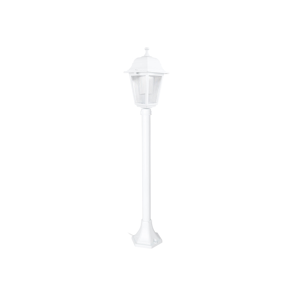 GloboStar® VITRO 203-0202 Vintage Επιδαπέδιο Φωτιστικό Φαναράκι Μονόφωτο 1 x E27 IP44 Λευκό Πλαστικό Σώμα - Μ16 x Π16 x Υ100cm - ledmania.gr